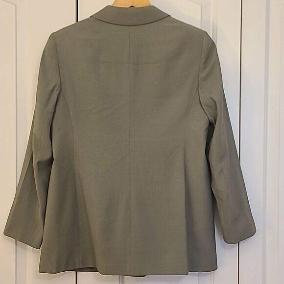 Top Shop Double Breasted Relaxed Fit Blazer Khaki Olive Sage Green Size US 6P - Picture 5 of 9